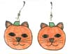pumpkin cat earrings